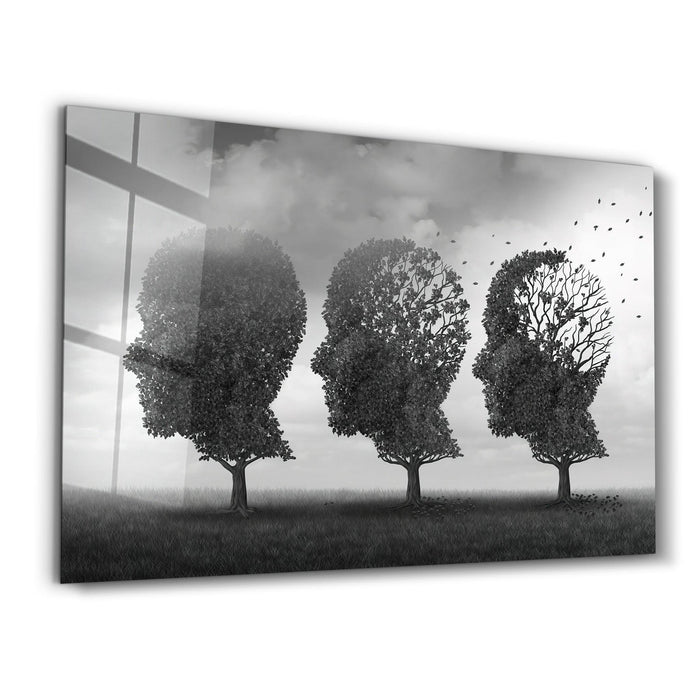 Glass wall art titled "A Phase Of Forgetting Things" by Artdesigna, featuring abstract design on clear glass panel.
