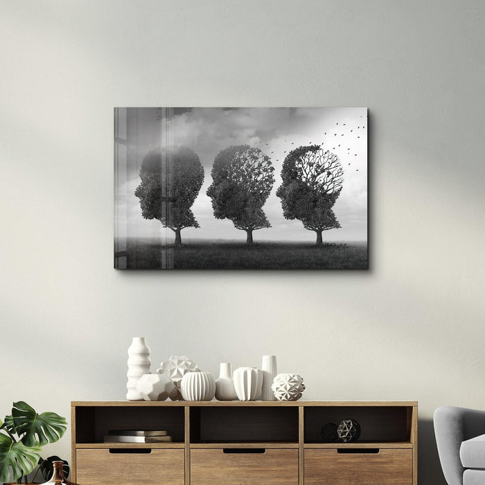 Glass wall art titled "A Phase Of Forgetting Things" by Artdesigna, featuring abstract, translucent glass with artistic design.