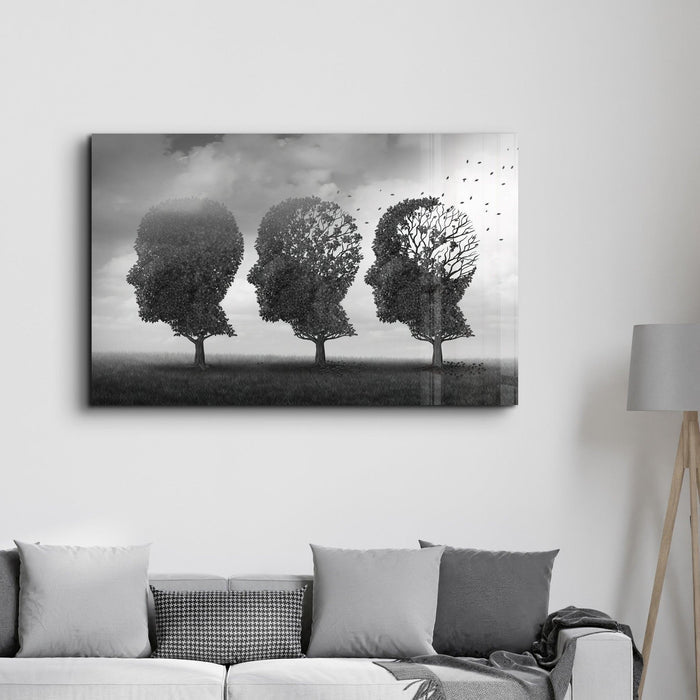 Glass wall art titled "A Phase Of Forgetting Things" by Artdesigna, featuring abstract design on clear glass wall decor.