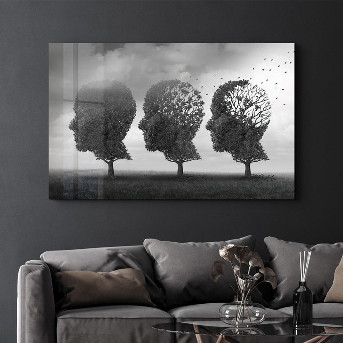 Glass wall art titled "A Phase Of Forgetting Things" by Artdesigna, featuring abstract design on clear glass surface.