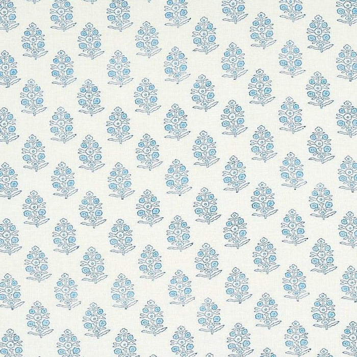 Aditi Hand Blocked Print Fabric in Blue - Fabric - The Well Appointed House