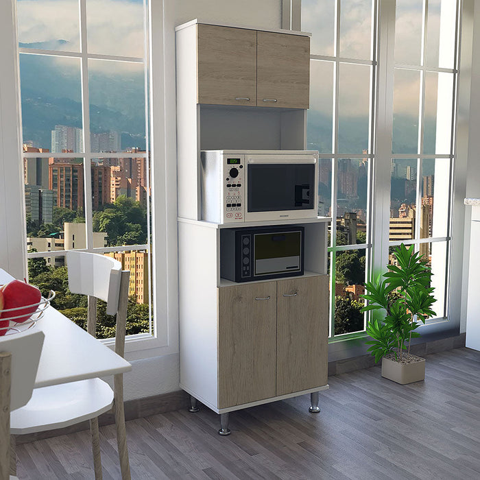 ALACENA FENIX, BLANCO DUQUEZA Y BEIGE, CON GRAN CAPACIDAD DE ALMACENAMIENTO