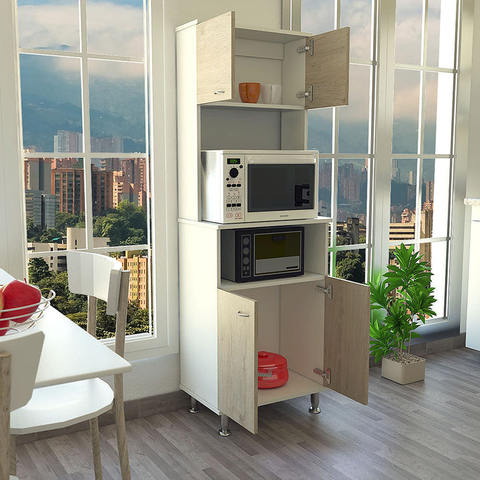 ALACENA FENIX, BLANCO DUQUEZA Y BEIGE, CON GRAN CAPACIDAD DE ALMACENAMIENTO