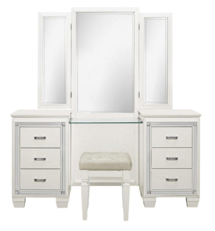Allura Vanity Stool in White 1916W-14 - Furniture World SW (WA)