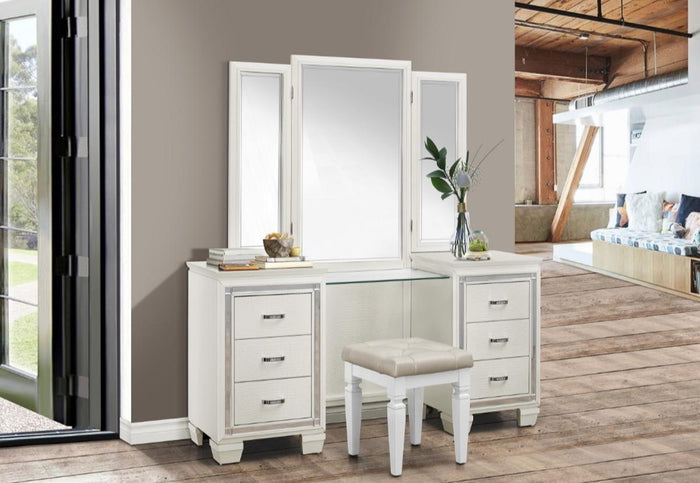 Allura Vanity Stool in White 1916W-14 - Furniture World SW (WA)