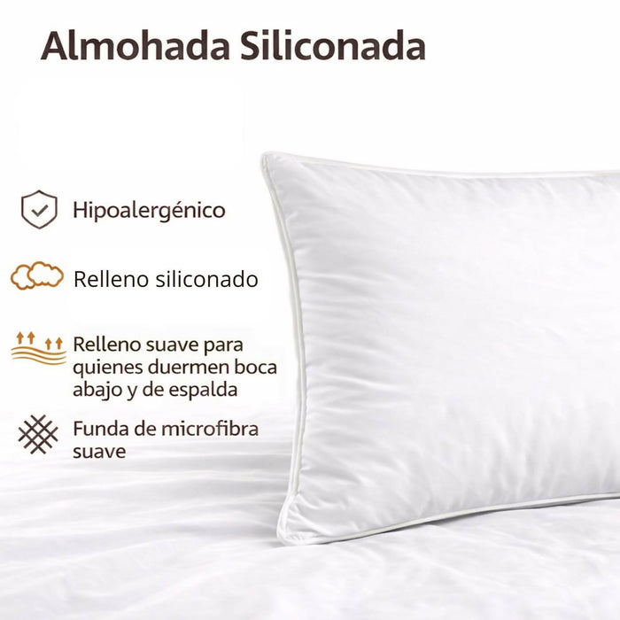 Almohada siliconada con funda 50x70cm Set x2