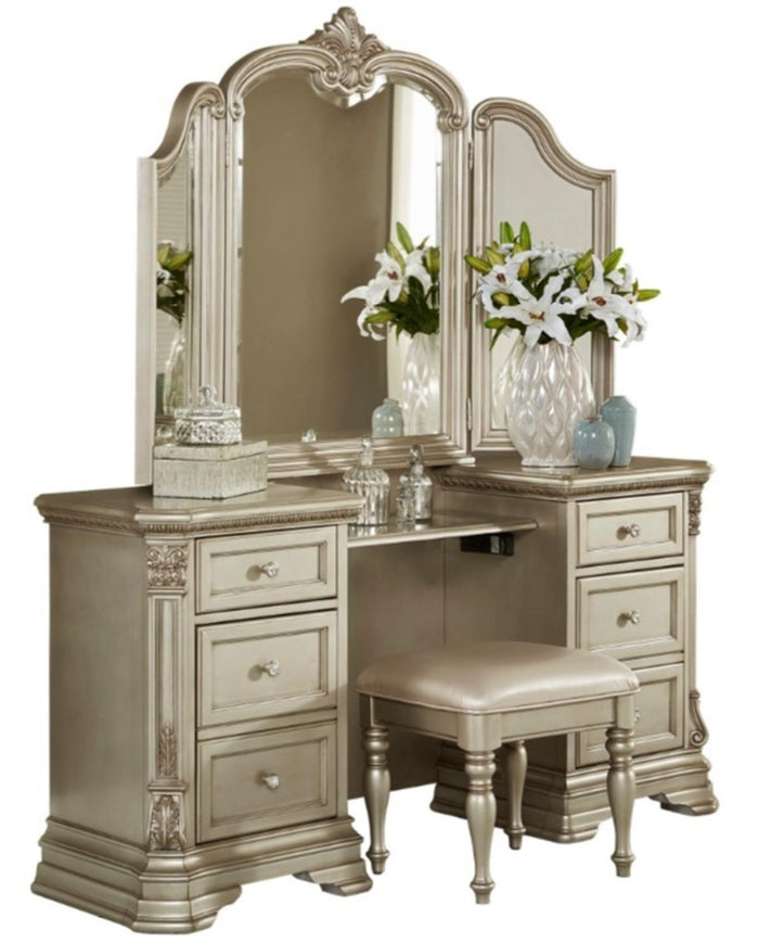 Antoinetta Vanity Stool in Champagne Wood 1919NC-14 - Furniture World SW (WA)