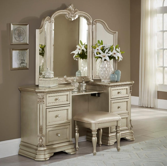 Antoinetta Vanity Stool in Champagne Wood 1919NC-14 - Furniture World SW (WA)