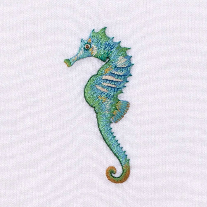 Set of 2 Aqua Seahorse Nautical Hand Towels - Hand Towels - The Well Appointed House