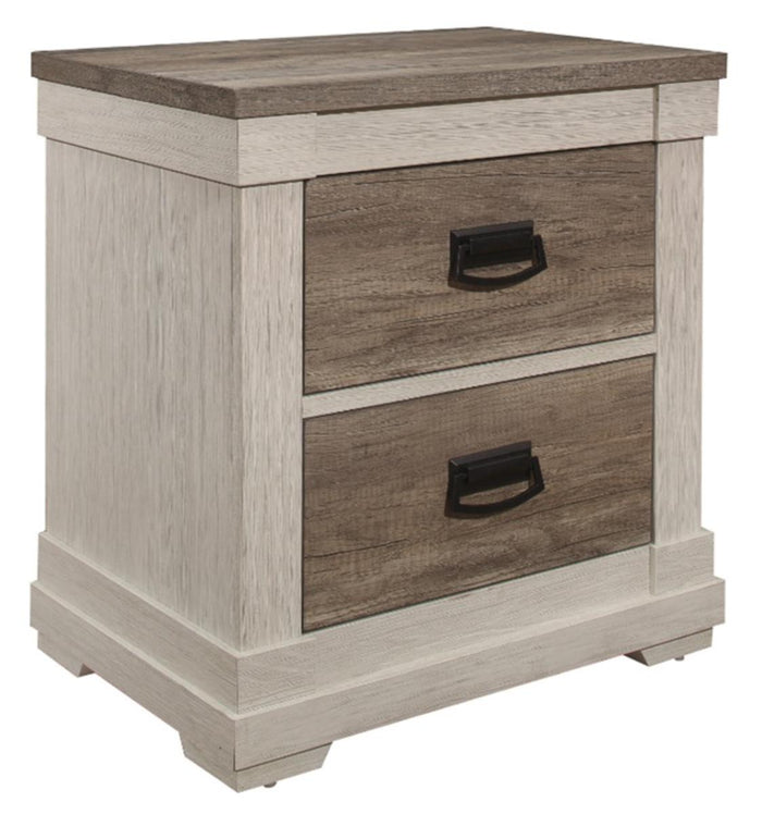 Arcadia Nightstand in White & Weathered Gray 1677-4 - Furniture World SW (WA)