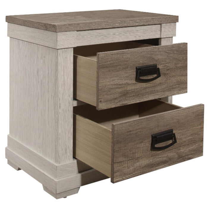 Arcadia Nightstand in White & Weathered Gray 1677-4 - Furniture World SW (WA)