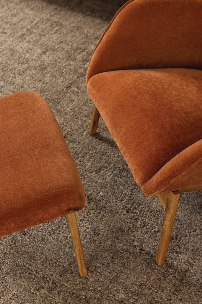 Arna Fabric Foot Stool Rust