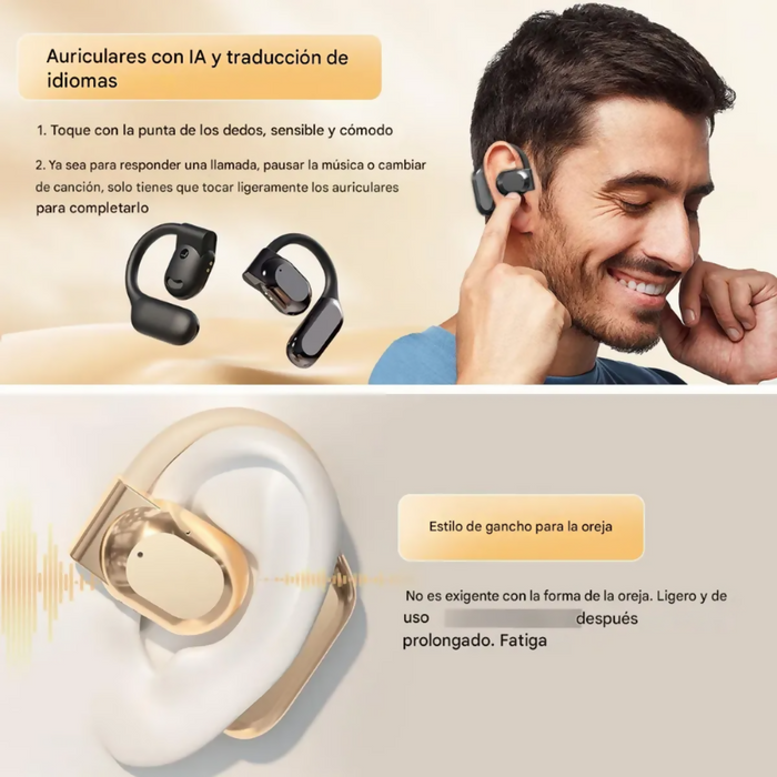AUDÍFONOS TRADUCTORES IDIOMAS TIEMPO REAL BLUETOOTH 3 EN 1
