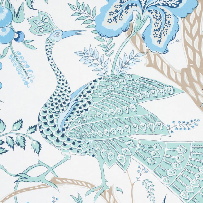 Schumacher Aveline Wallpaper in Seaglass - Wallpaper - The Well Appointed House