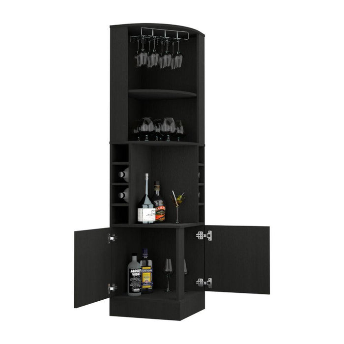 BAR ESQUINERO ASCHER, WENGUE, CON DOS PUERTAS Y PORTA COPAS ZF