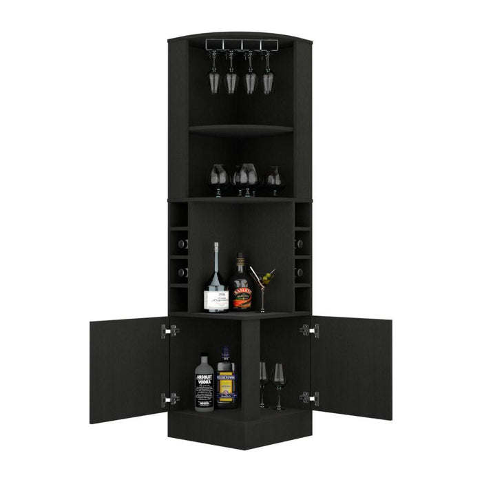 BAR ESQUINERO ASCHER, WENGUE, CON DOS PUERTAS Y PORTA COPAS ZF