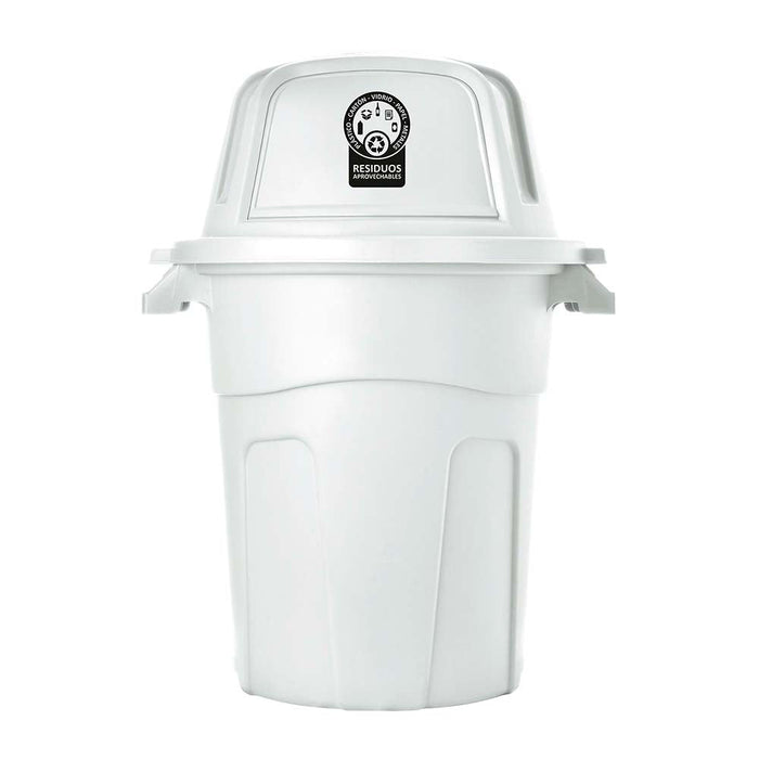 Basurero Manejo Residuos 100 Litros Blanco