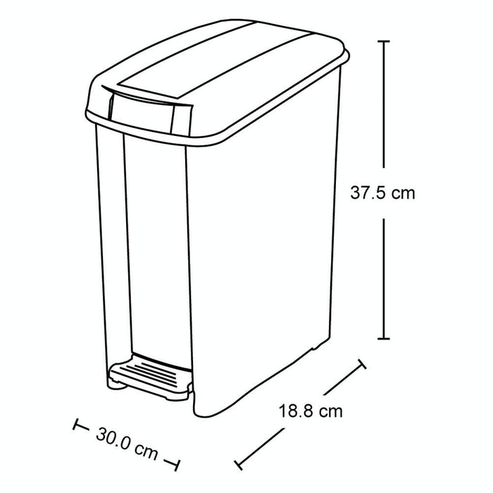 Basurero Pedal Delgado 10 Litros Verde