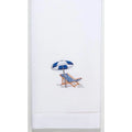 Set of 2 Beach Chair Hand Embroidered White Cotton Hand Towels - Hand Towels - The Well Appointed House