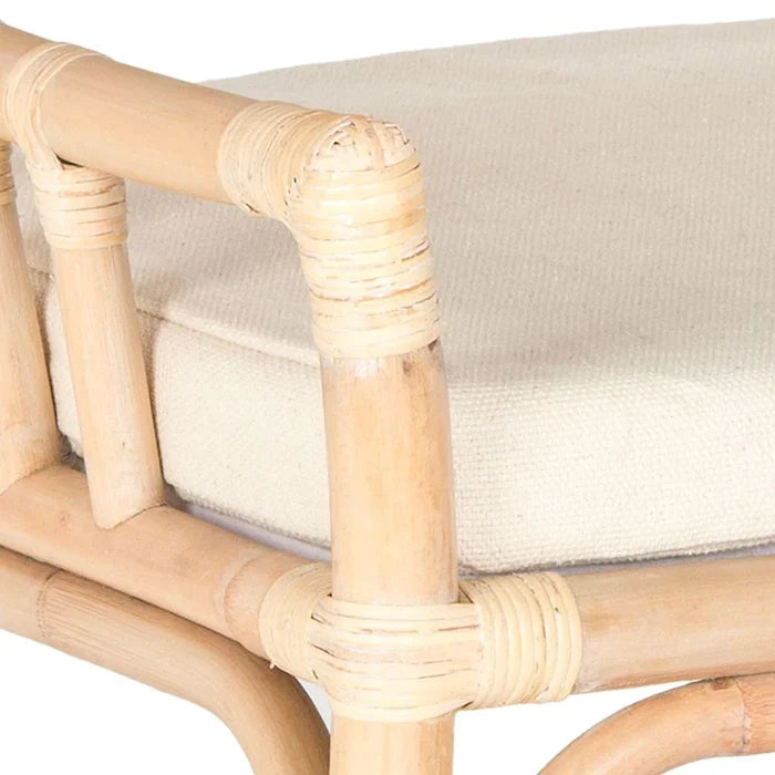 Bermuda Natural White Wash Rattan Armchair With Cushion - Accent Chairs - The Well Appointed House