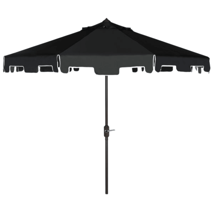 Black and White 9 Foot Market Crank Outdoor Patio Umbrella - Outdoor Umbrellas - The Well Appointed House