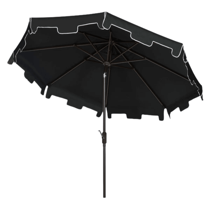 Black and White 9 Foot Market Crank Outdoor Patio Umbrella - Outdoor Umbrellas - The Well Appointed House