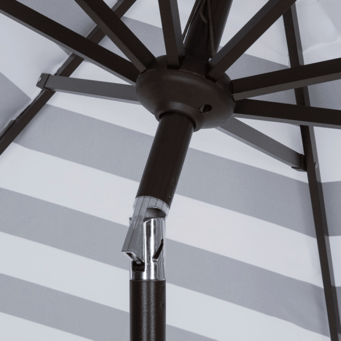Black and White Striped 9 Foot Tall Outdoor Patio Umbrella - Outdoor Umbrellas - The Well Appointed House