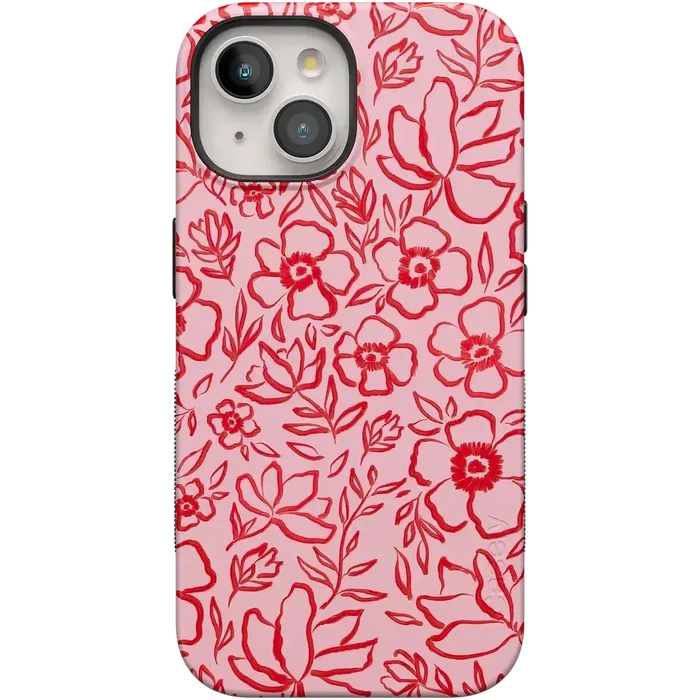 Blush Garden | Floral Doodle Case Phone Case Casetry Bold Flex + MagSafe® iPhone 15 Plus