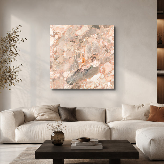 Blush Mosaic 2 Square Art | Glass Wall Art