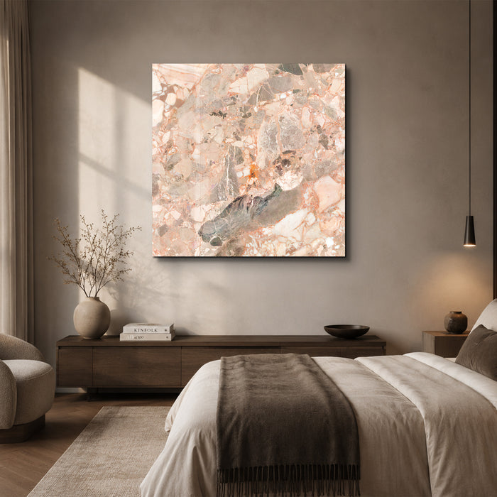Blush Mosaic 2 Square Art | Glass Wall Art