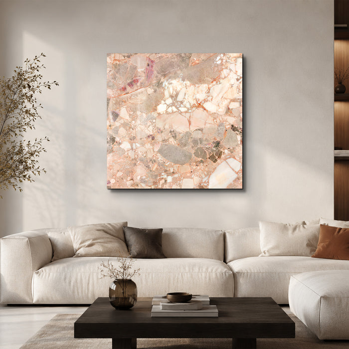 Blush Mosaic Square Art | Glass Wall Art