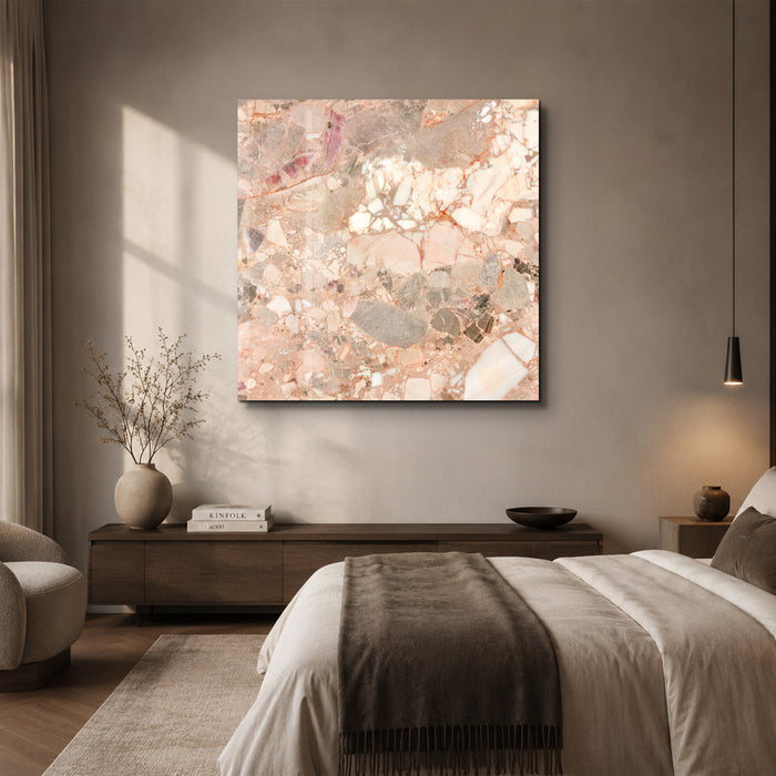 Blush Mosaic Square Art | Glass Wall Art