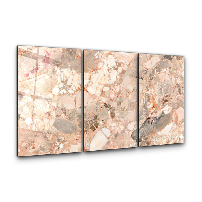 Blush Mosaic Trio | Glass Wall Art