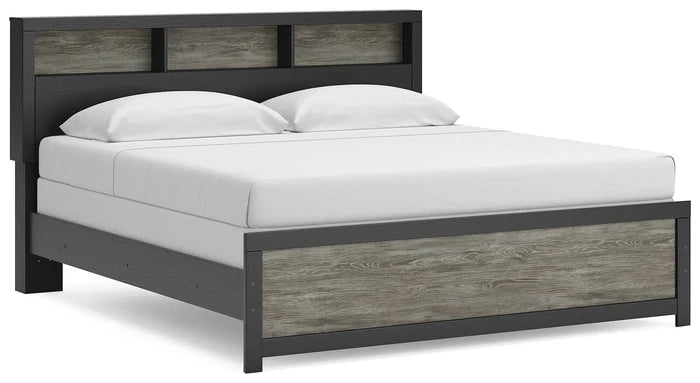 Black/Gray / King / Bookcase Bed
