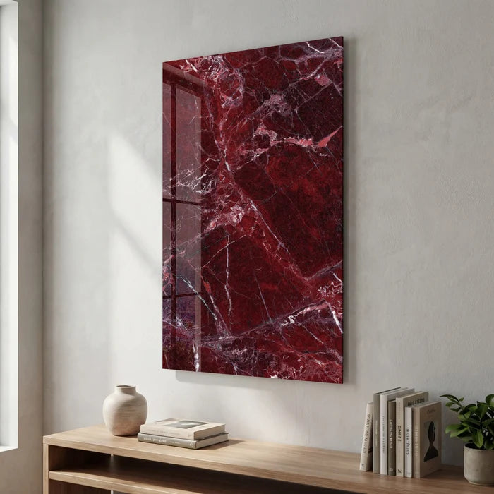 Burgundy Stone | Glass Wall Art
