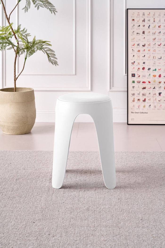 BUTACO CON COJIN ELSE, COLOR BLANCO, DISEÑO MODERNO INCLUYE COJÍN