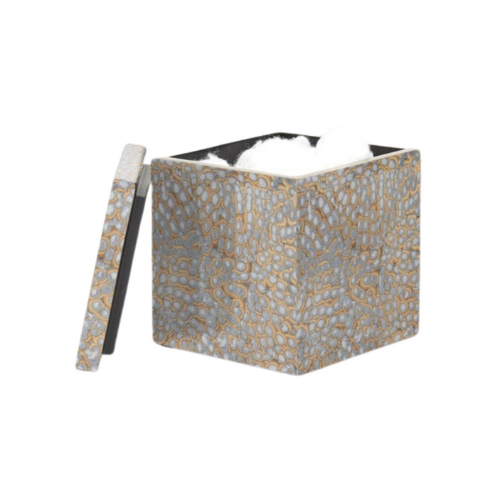 Callas Canister in Silver Lacquered Cracked Eggshell - The Well Appointed House