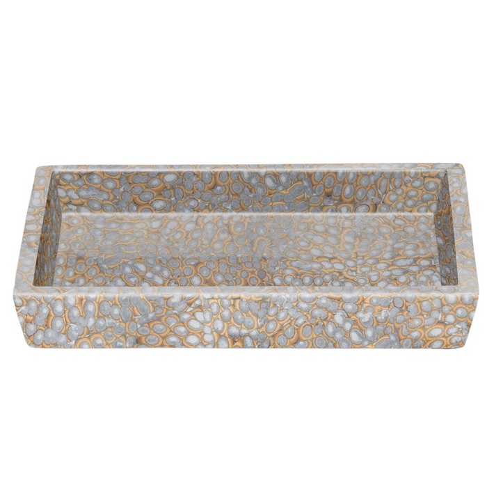 Callas Soap Dish in Silver Lacquered Cracked Eggshell - The Well Appointed House
