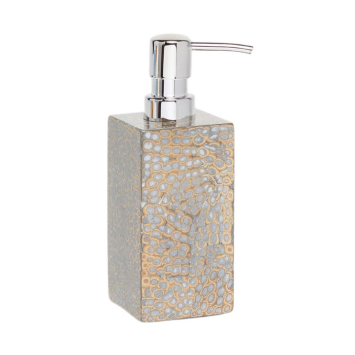 Callas Soap Pump in Silver Lacquered Cracked Eggshell - The Well Appointed House