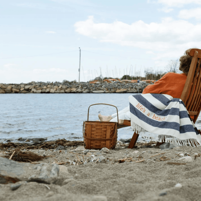Candy Stripe Fringed Throw - Throw Blankets - The Well Appointed House