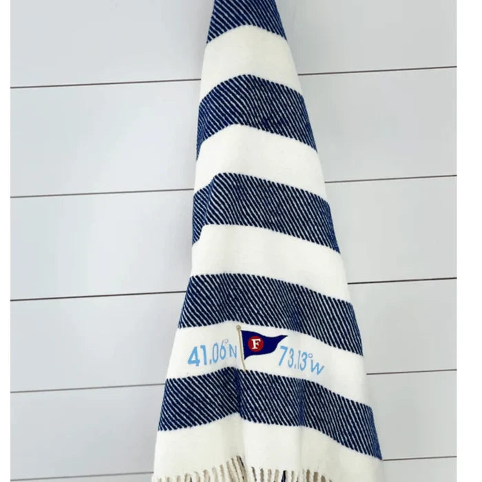 Candy Stripe Fringed Throw - Throw Blankets - The Well Appointed House