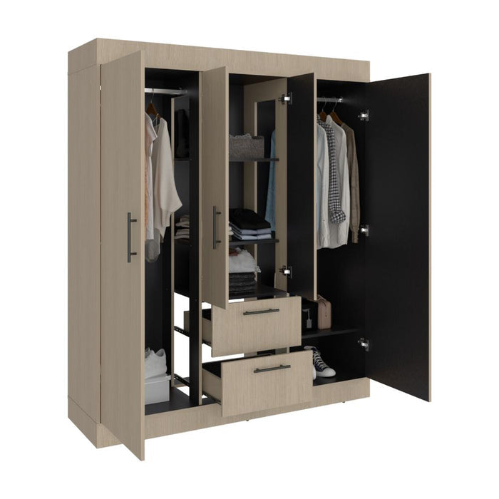 Closet Aura, Cartagena y Wengue, Con Cuatro Puertas y Dos Cajones