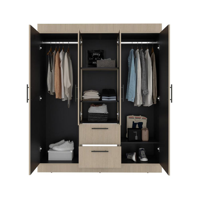 Closet Aura, Cartagena y Wengue, Con Cuatro Puertas y Dos Cajones
