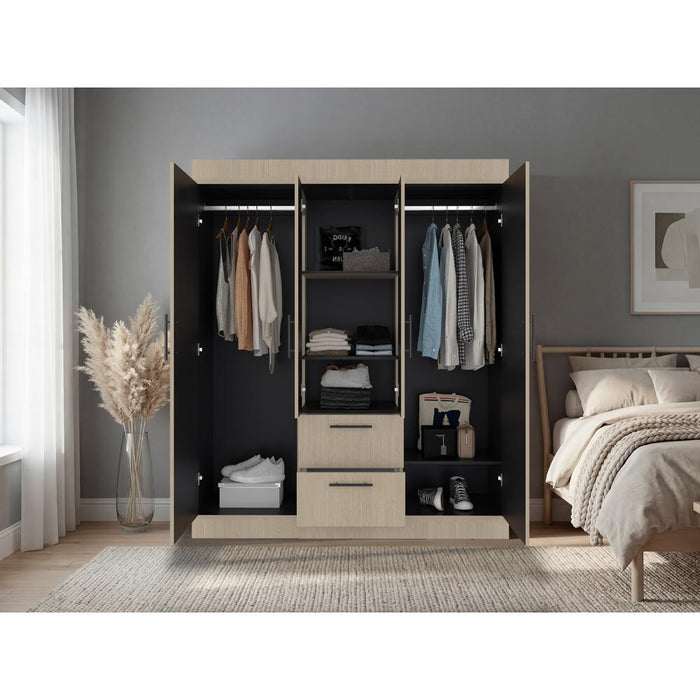 Closet Aura, Cartagena y Wengue, Con Cuatro Puertas y Dos Cajones