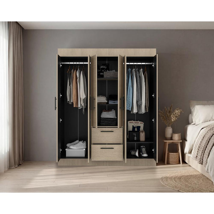 Closet Aura, Cartagena y Wengue, Con Seis Puertas y Dos Cajones
