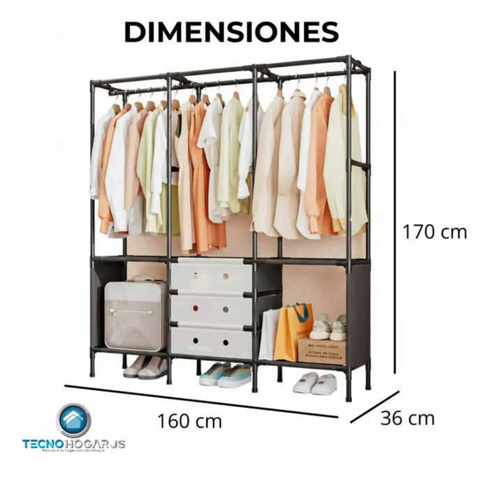 CLOSET ORGANIZADOR 3 ESPACIOS ZAPATERO ESTANTE