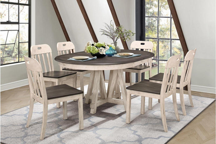 Clover Side Chair in White & Gray (Set of 2) - Furniture World SW (WA)