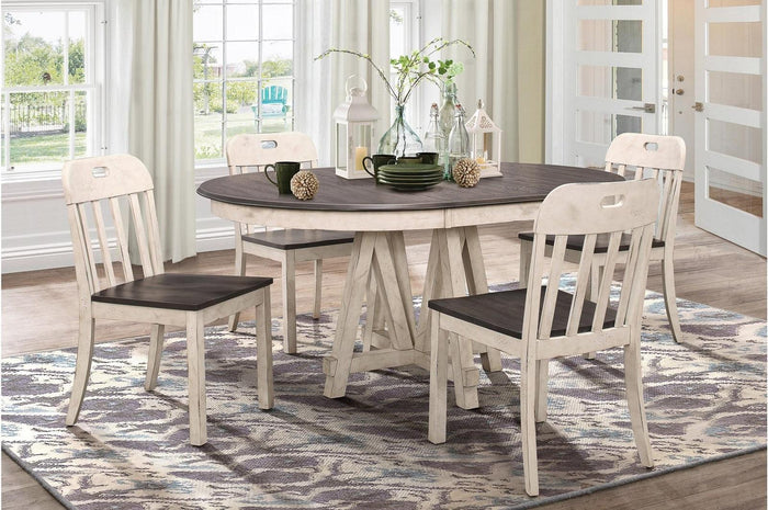 Clover Side Chair in White & Gray (Set of 2) - Furniture World SW (WA)