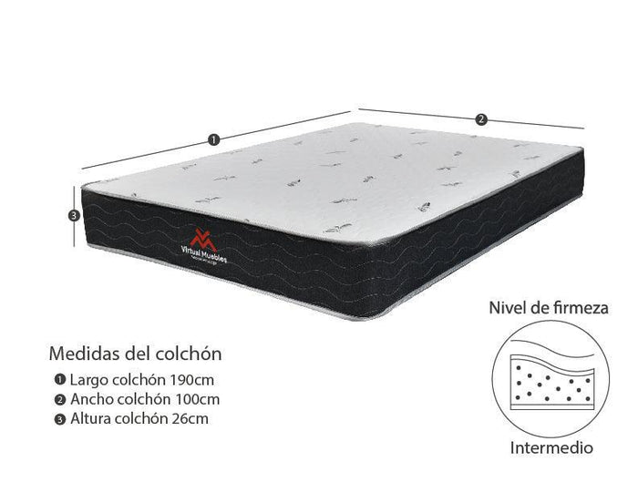 Colchón clasico sencillo color blanco para uso de doble cara