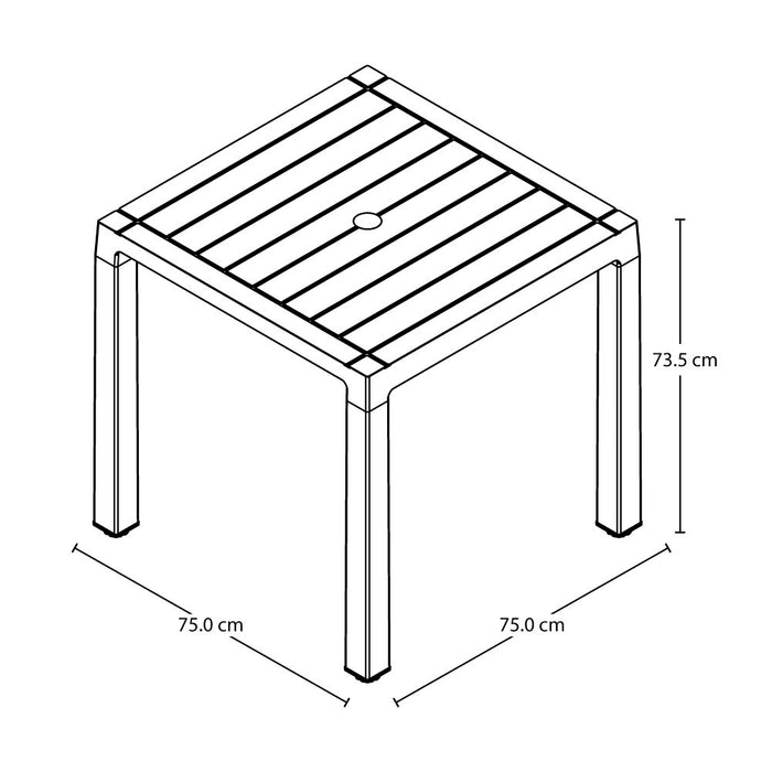 Combo Comedor Baru (1 Mesa + 4 Sillas Con Brazos) Taupe